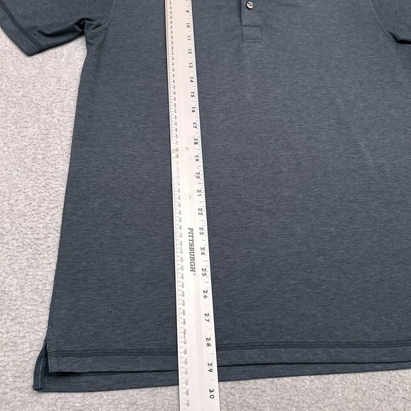 Linksoul Delray Polo Shirt Men Medium Blue Stretch Performance Golf Short Sleeve - Picture 6 of 8